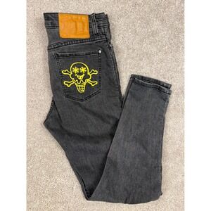 Billionaire Boys Club Ice Cream Jeans Black Yellow Cones Bones Embroidered 30